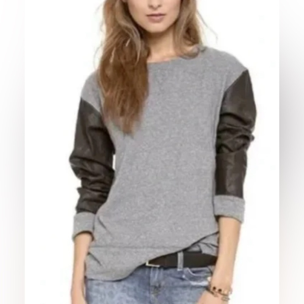 Current/Elliott Stadium Sweatshirt Size 1/Medium Chic Casual Minimalist